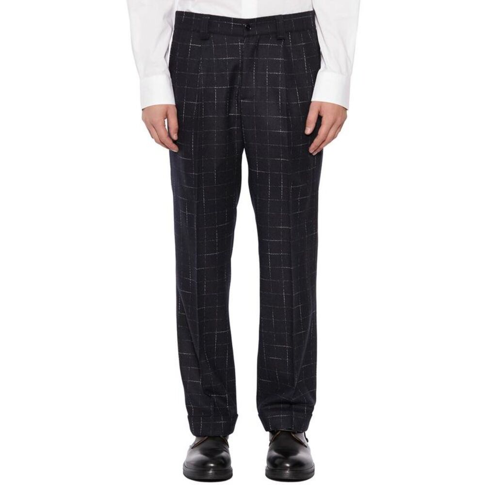 DANIELE ALESSANDRINI Men's Plaid Tailored Trousers Men BLUE Pants